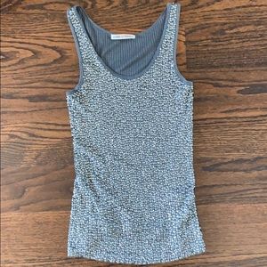 Calypso Blue/Grey Sequined Tank size XS/34